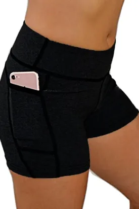 4204 - The "Victory" Cell Phone Pocket Short/Black - FINAL SALE