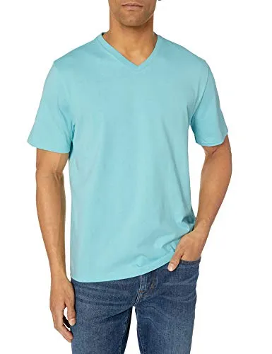 Amazon Essentials Men's 2-Pack Regular-Fit Short-Sleeve V-Neck T-Shirt, Anchor/Navy, Large