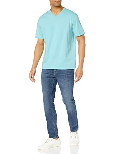 Amazon Essentials Men's 2-Pack Regular-Fit Short-Sleeve V-Neck T-Shirt, Anchor/Navy, Large