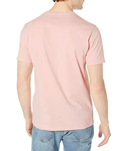 Amazon Essentials Men's 2-Pack Slim-Fit Short-Sleeve Crewneck Pocket T-Shirt, -Light Pink/White, Large