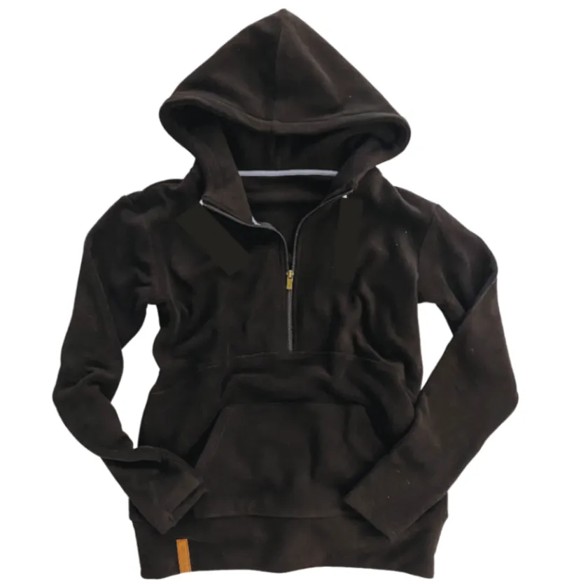 Ampersand Ave - Children's Cozy Half Zip Hoodie in Black