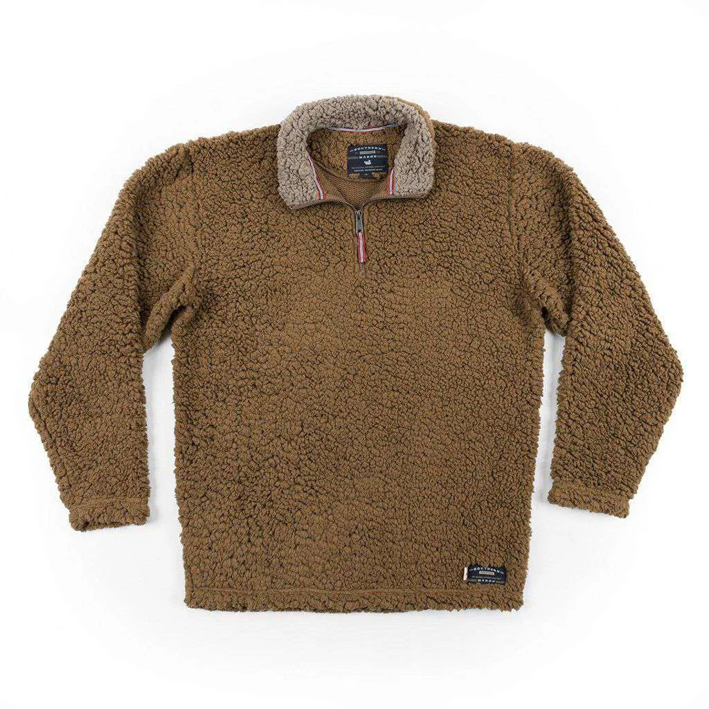 Appalachian Pile Pullover 1/4 Zip in Brown by Southern Marsh