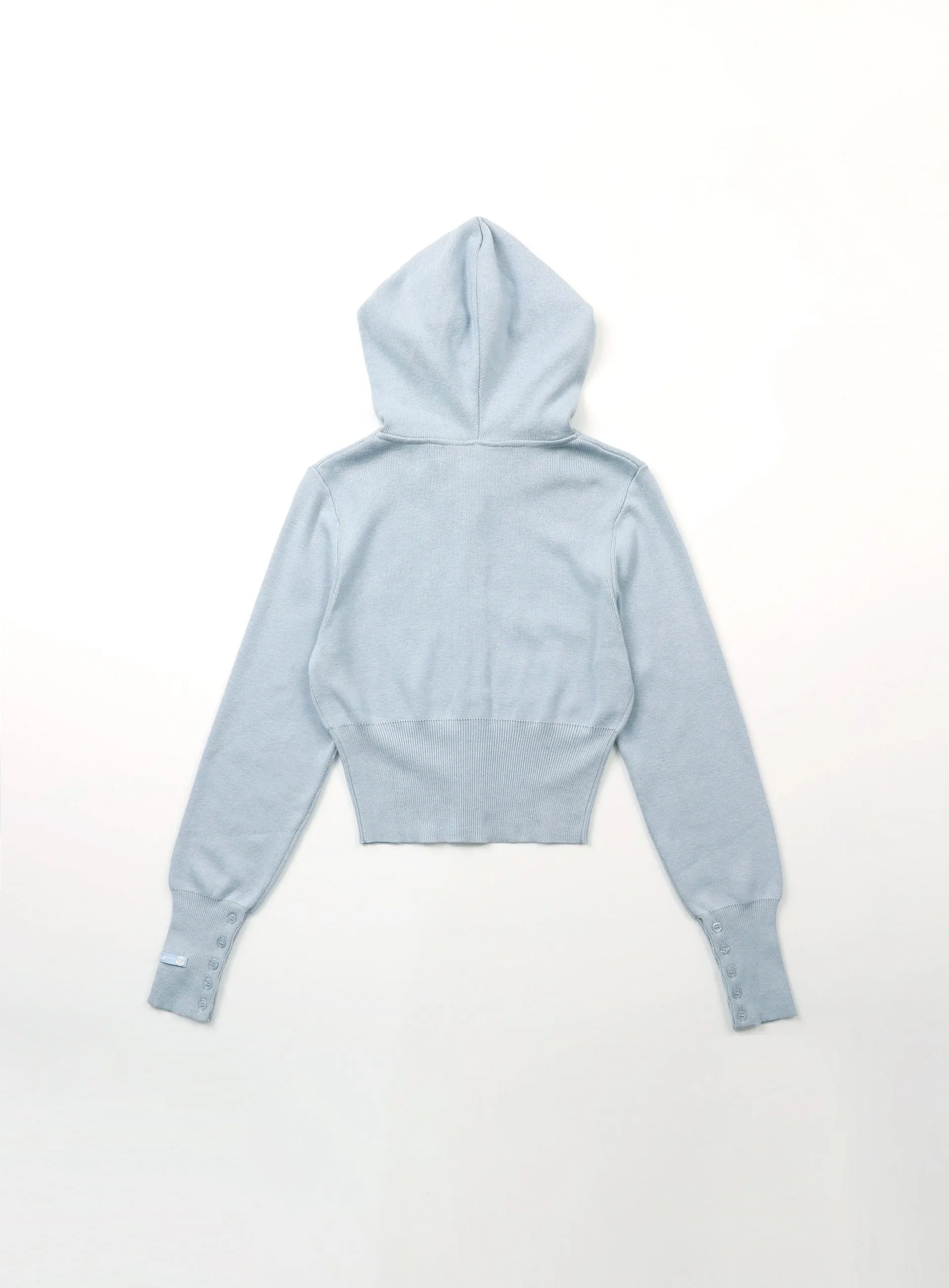 Badblood  The Pure Button-Up Hooded Cardigan - Light Blue