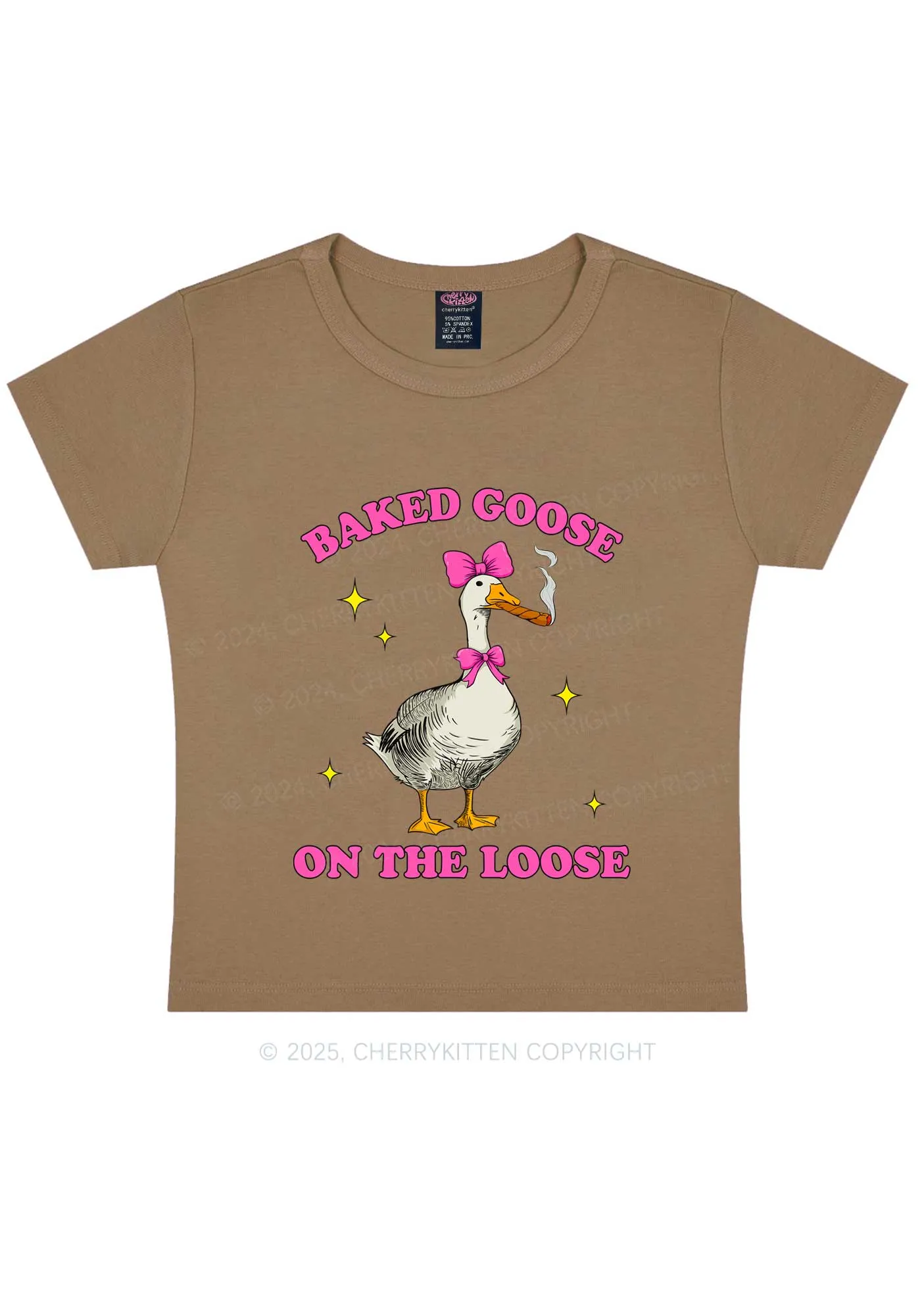 Baked Goose On The Loose Y2K Baby Tee Cherrykitten