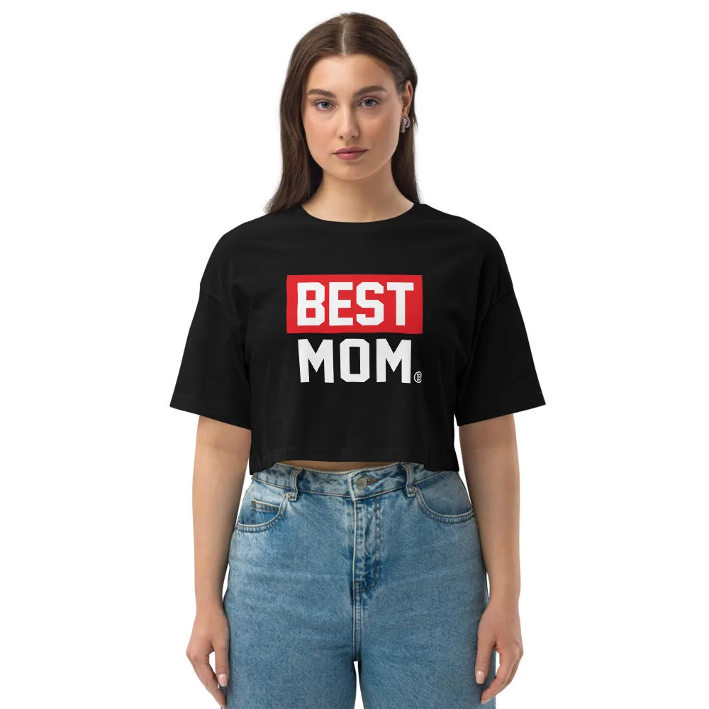 BEST MOM Loose drop shoulder crop top