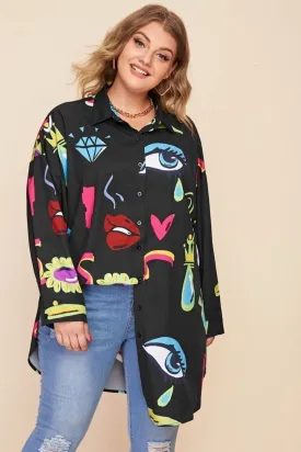 BLACK MULTI EVIL EYE SHIRT
