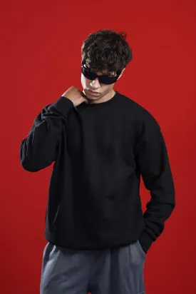 BLACK OVERSIZED BASIC SWEATSHIRT