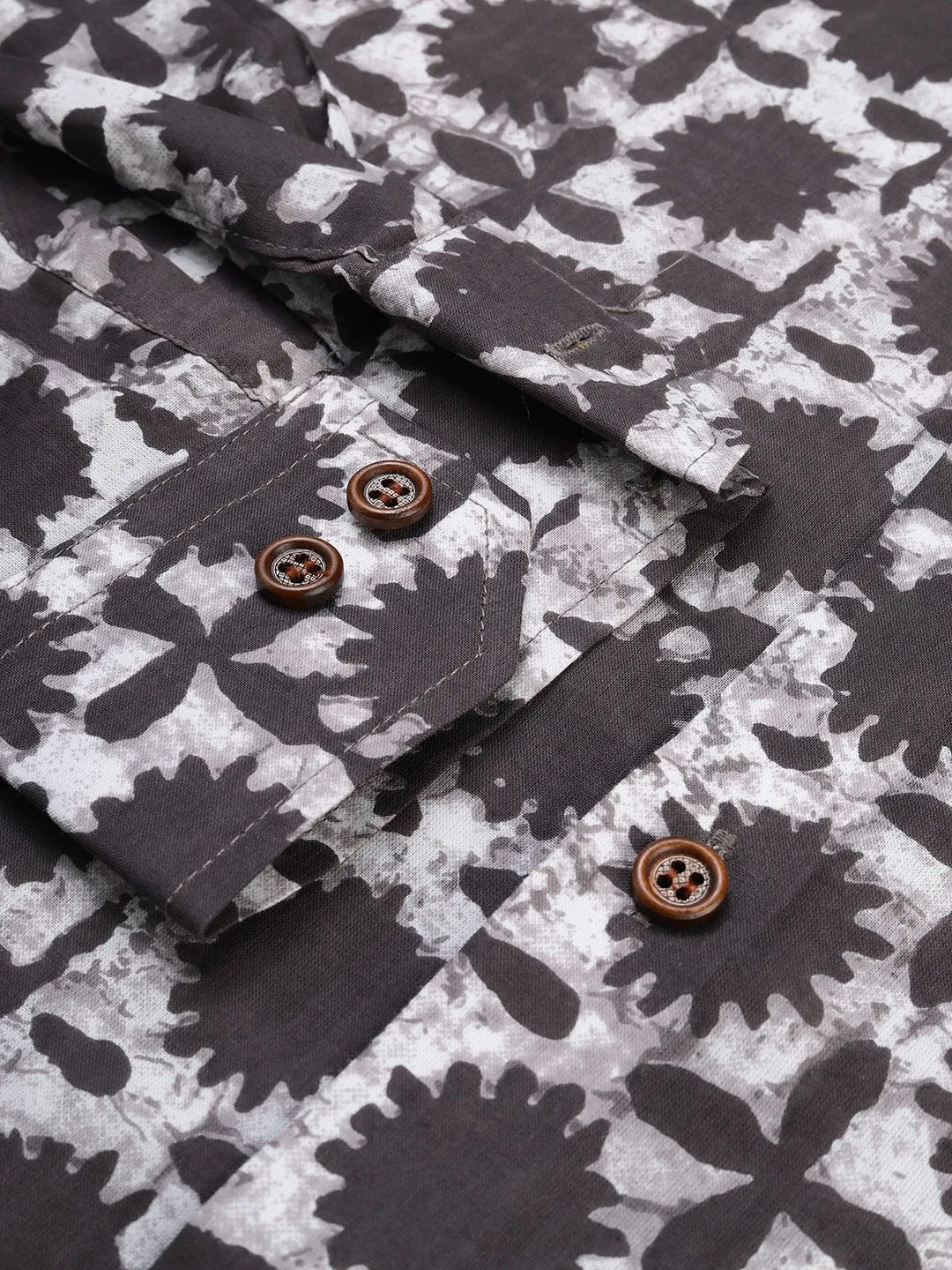 Brown Cotton Full Sleeves Shirts For Men