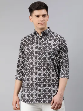 Brown Cotton Full Sleeves Shirts For Men