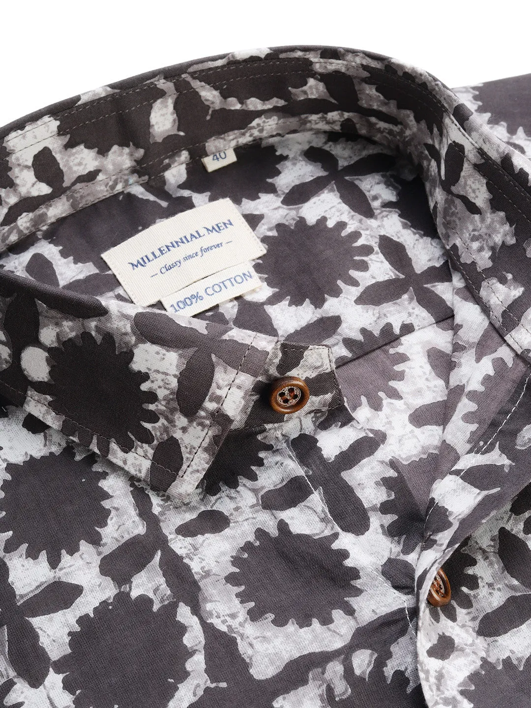 Brown Cotton Full Sleeves Shirts For Men