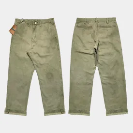 BZEN M.1028 1848.HARRY REGULAR STRAIGHT 5 POCKET FLAT FRONT SELVEDGE VEGGIE DYED CHINO-11.5OZ-E0 MOSS GREEN