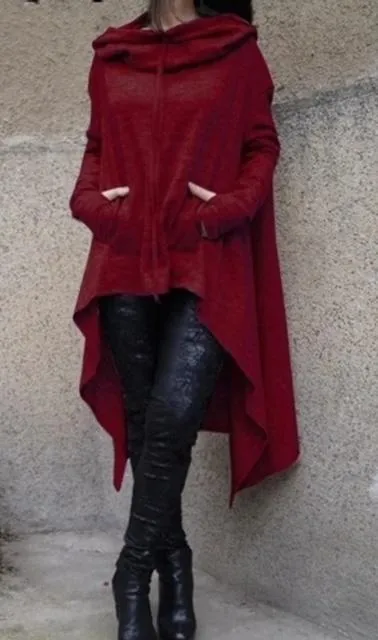 Cozy Autumn Poncho - Black