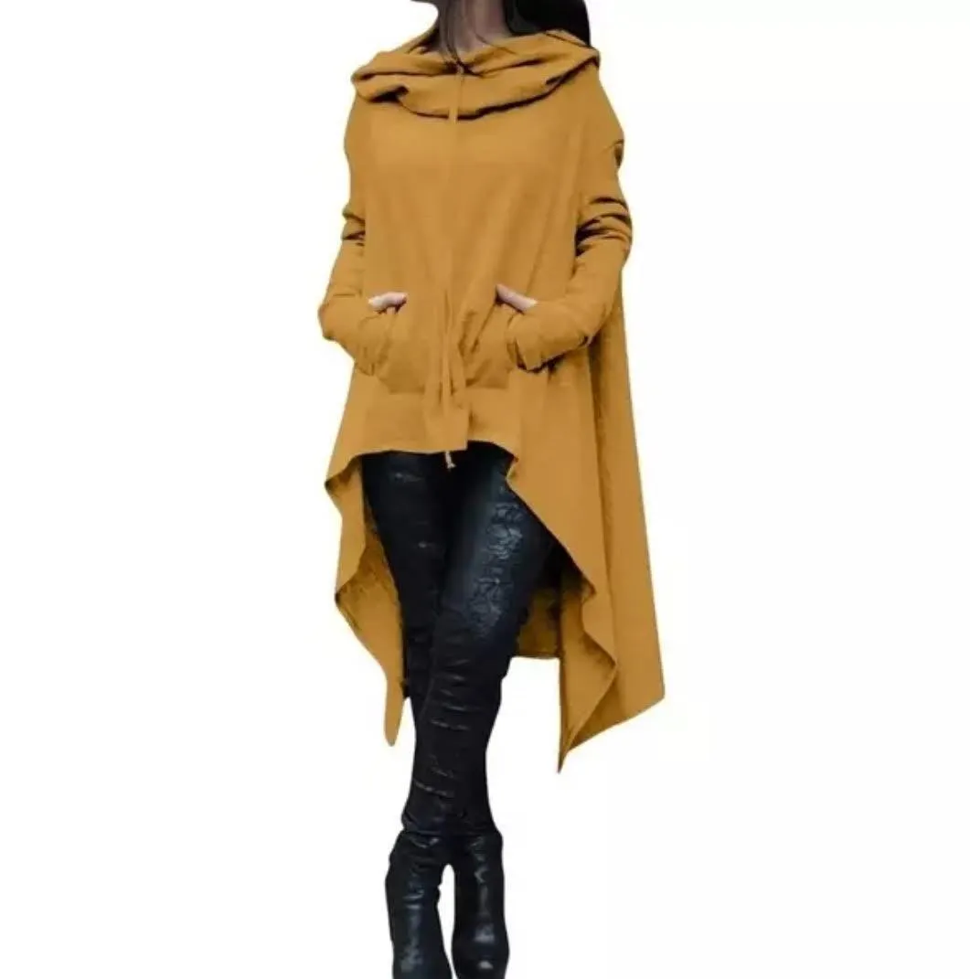 Cozy Autumn Poncho - Black