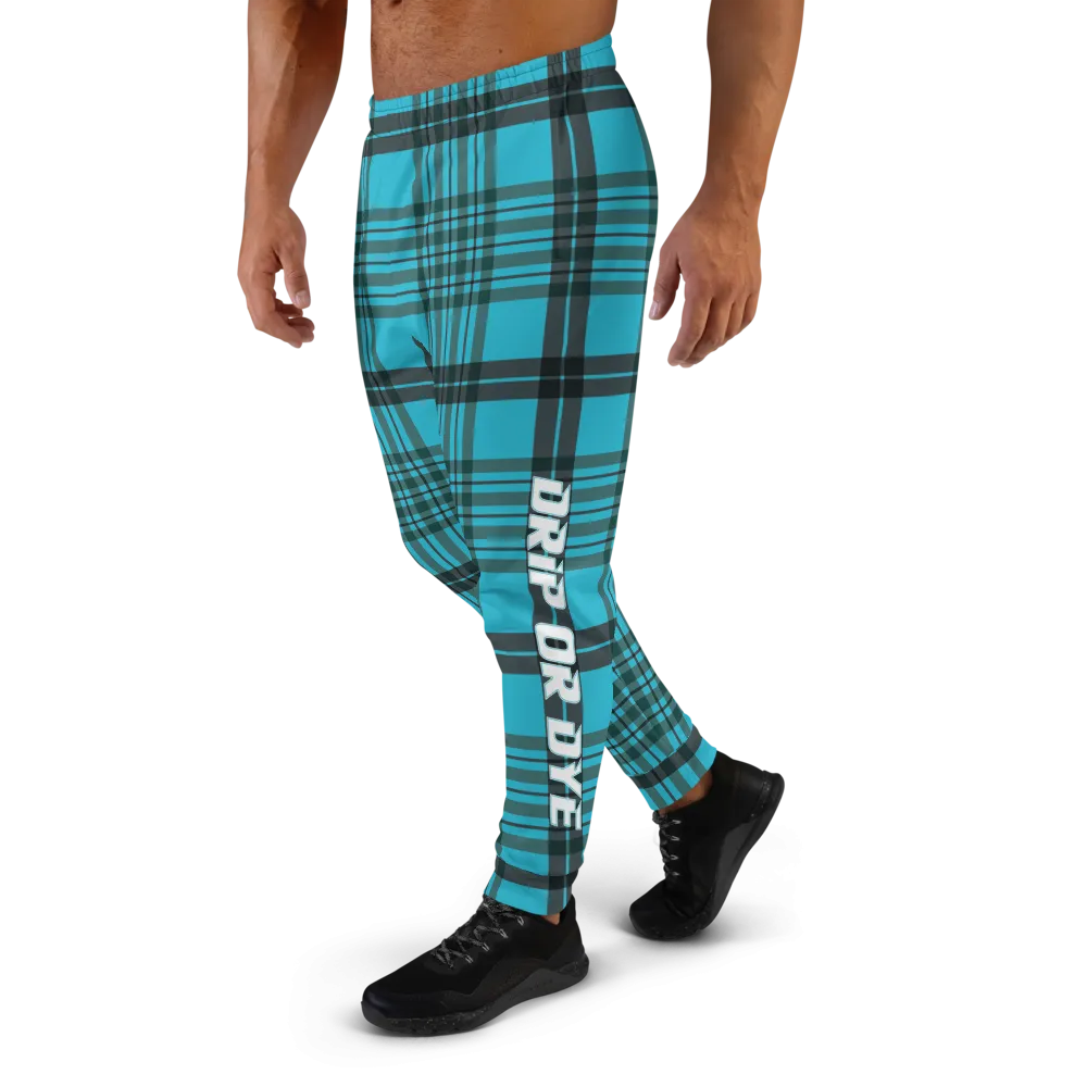 CRXWN | Drip or Dye | Plaid Season 1 Unisex Jogger Sweatpant Blue Reign