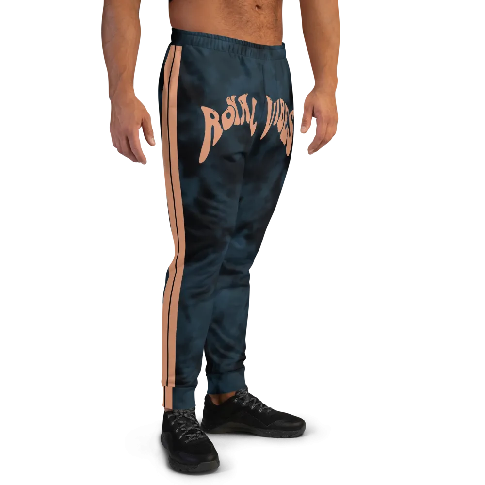 CRXWN | Royal Urban Resort | Trippy Drippy Royal Vibes Bleach Acid Wash with Malibu Stripe Unisex Jogger 700 Sun Velvet Blue Acid