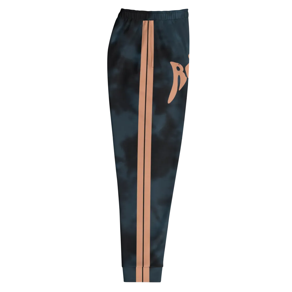CRXWN | Royal Urban Resort | Trippy Drippy Royal Vibes Bleach Acid Wash with Malibu Stripe Unisex Jogger 700 Sun Velvet Blue Acid