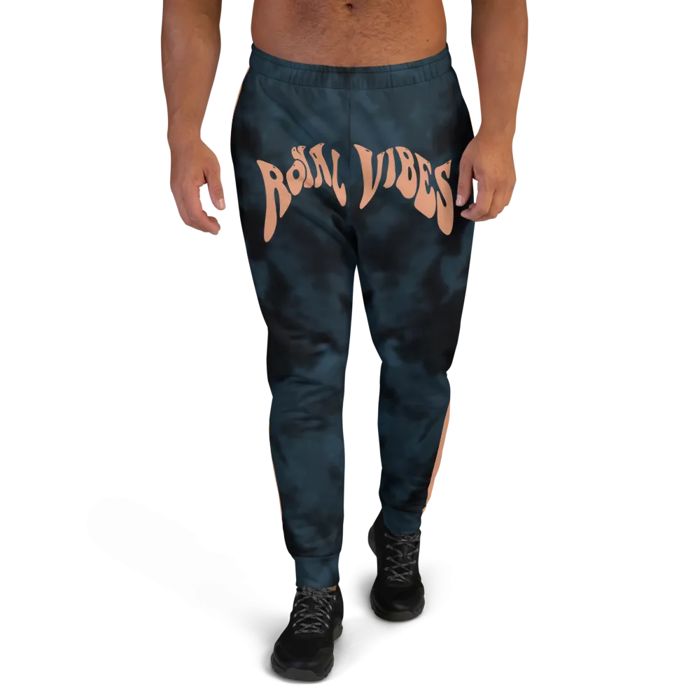 CRXWN | Royal Urban Resort | Trippy Drippy Royal Vibes Bleach Acid Wash with Malibu Stripe Unisex Jogger 700 Sun Velvet Blue Acid