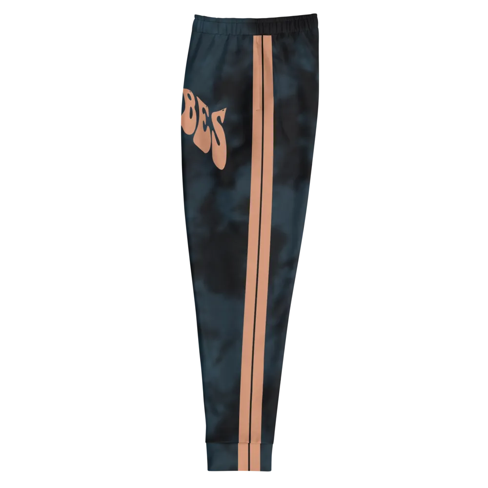 CRXWN | Royal Urban Resort | Trippy Drippy Royal Vibes Bleach Acid Wash with Malibu Stripe Unisex Jogger 700 Sun Velvet Blue Acid