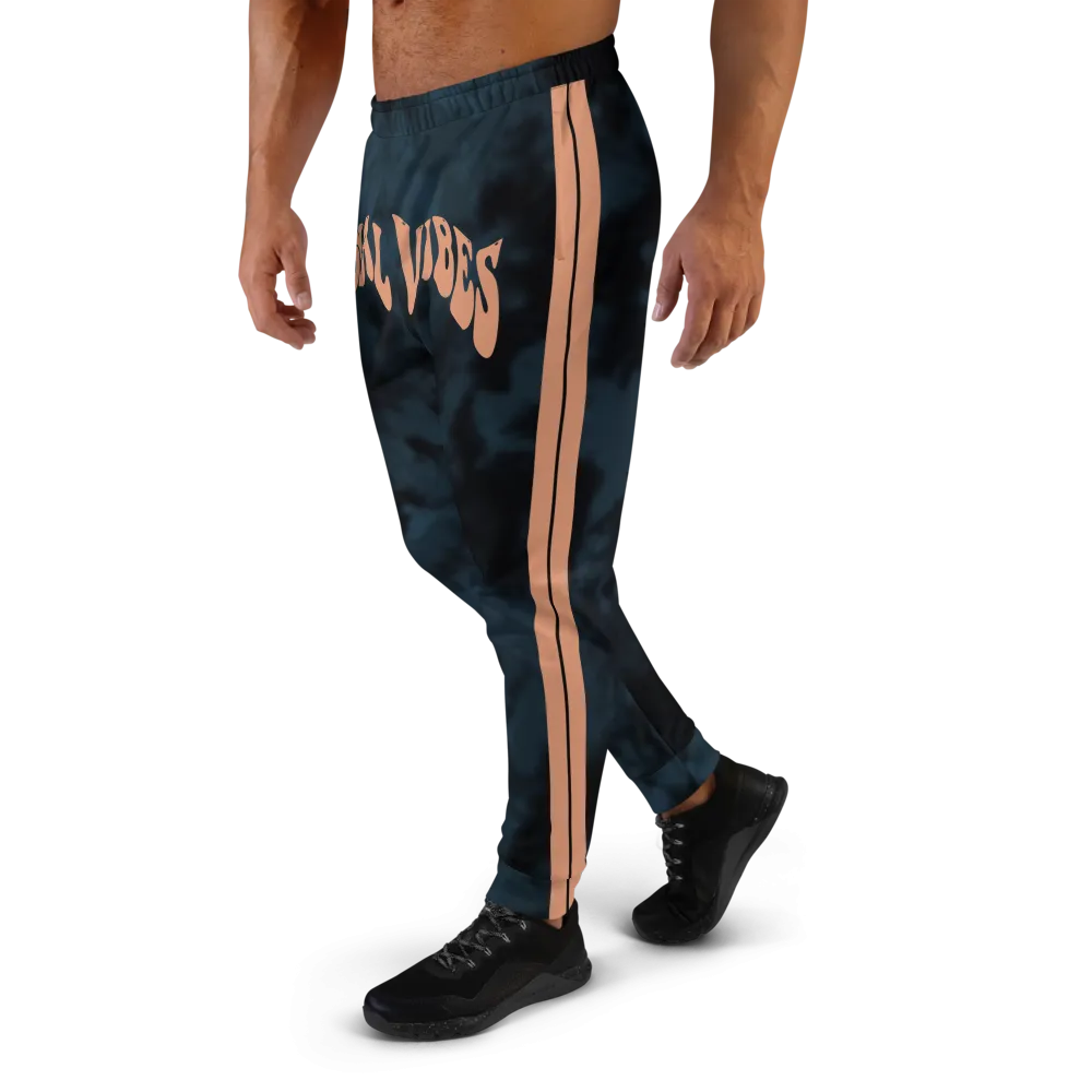 CRXWN | Royal Urban Resort | Trippy Drippy Royal Vibes Bleach Acid Wash with Malibu Stripe Unisex Jogger 700 Sun Velvet Blue Acid