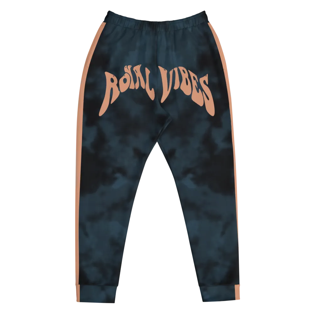 CRXWN | Royal Urban Resort | Trippy Drippy Royal Vibes Bleach Acid Wash with Malibu Stripe Unisex Jogger 700 Sun Velvet Blue Acid