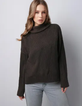 Dark Brown Loose Fit Pullover