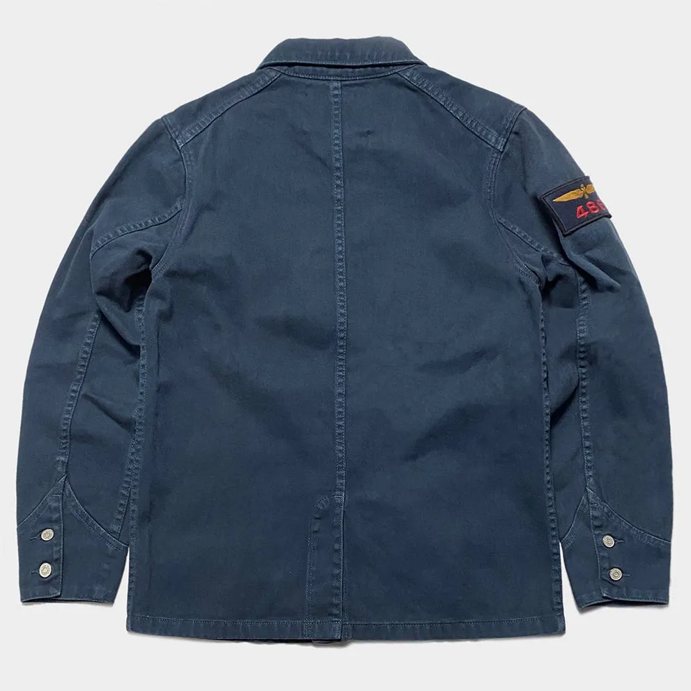 DDL 305 TUBMAN-RRB LIMITED EDITION REGULAR FIT VINTAGE INSPIRED RAILMAN JACKET GARMENT DYED CONE PARRAS BULL DENIM-13.75oz-GD BLUE