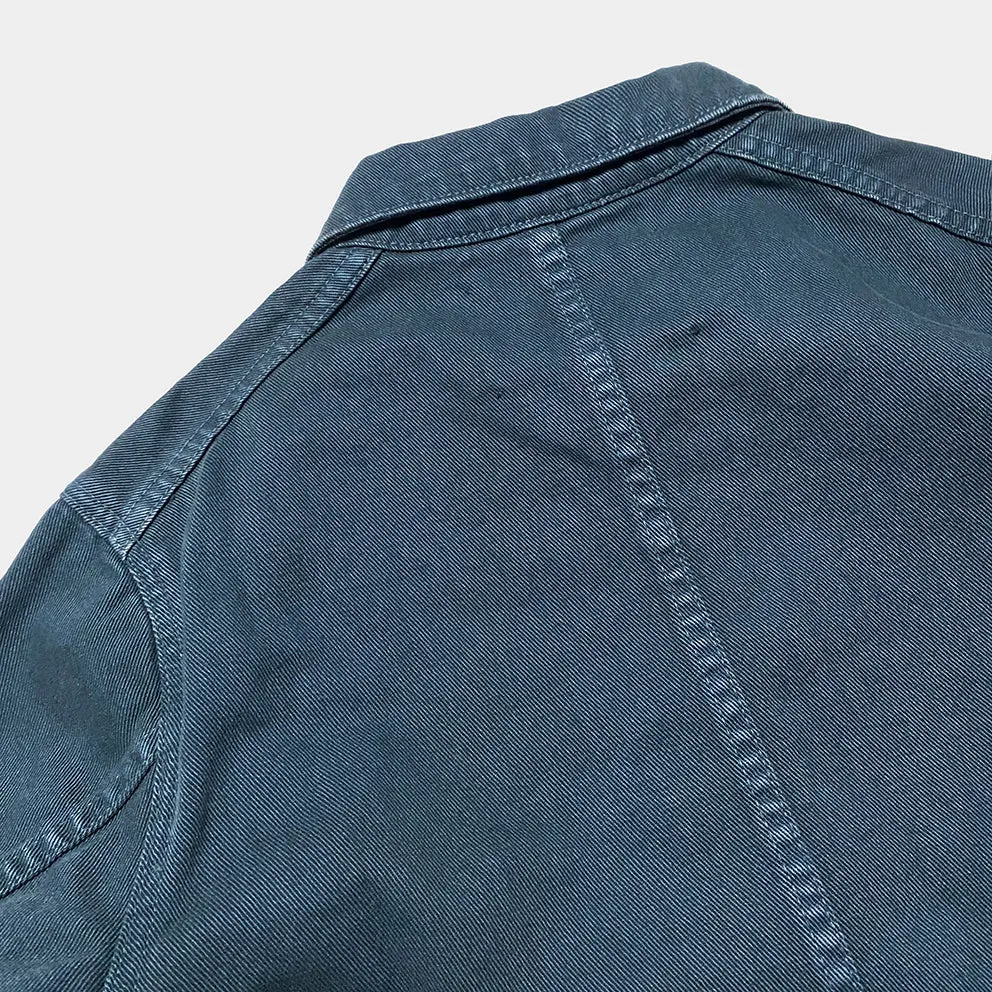 DDL 305 TUBMAN-RRB LIMITED EDITION REGULAR FIT VINTAGE INSPIRED RAILMAN JACKET GARMENT DYED CONE PARRAS BULL DENIM-13.75oz-GD BLUE