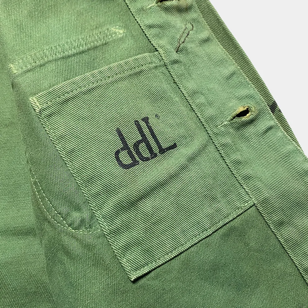 DDL 305 TUBMAN-TWW LIMITED EDITION REGULAR FIT VINTAGE INSPIRED RAILMAN JACKET GARMENT DYED CONE PARRAS BULL DENIM-13.75oz-GD GREEN