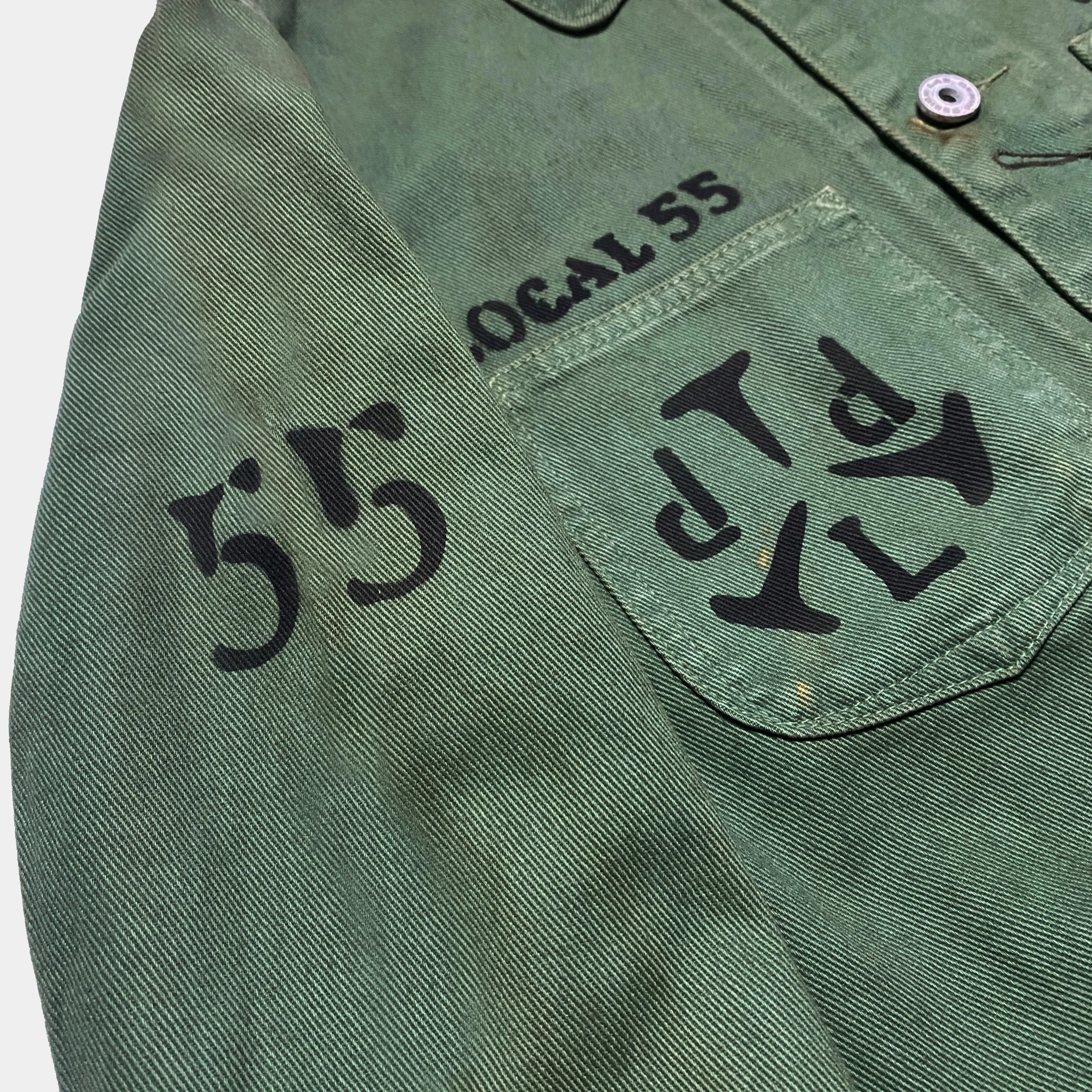 DDL 305 TUBMAN-TWW LIMITED EDITION REGULAR FIT VINTAGE INSPIRED RAILMAN JACKET GARMENT DYED CONE PARRAS BULL DENIM-13.75oz-GD GREEN