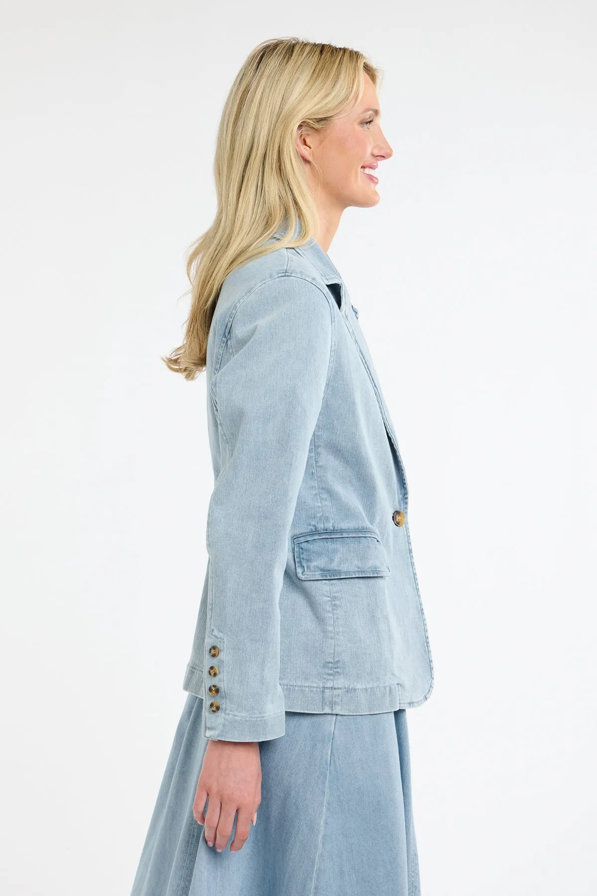 Denim Blazer Ice Blue