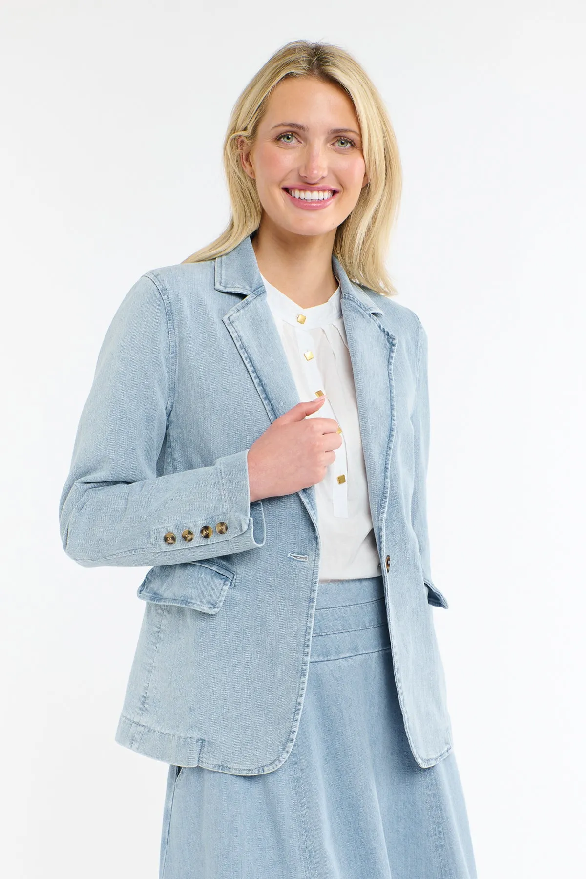 Denim Blazer Ice Blue