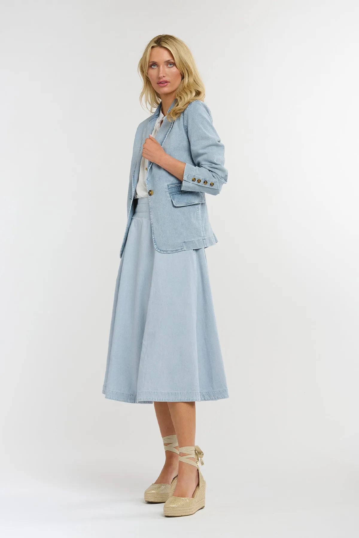 Denim Blazer Ice Blue