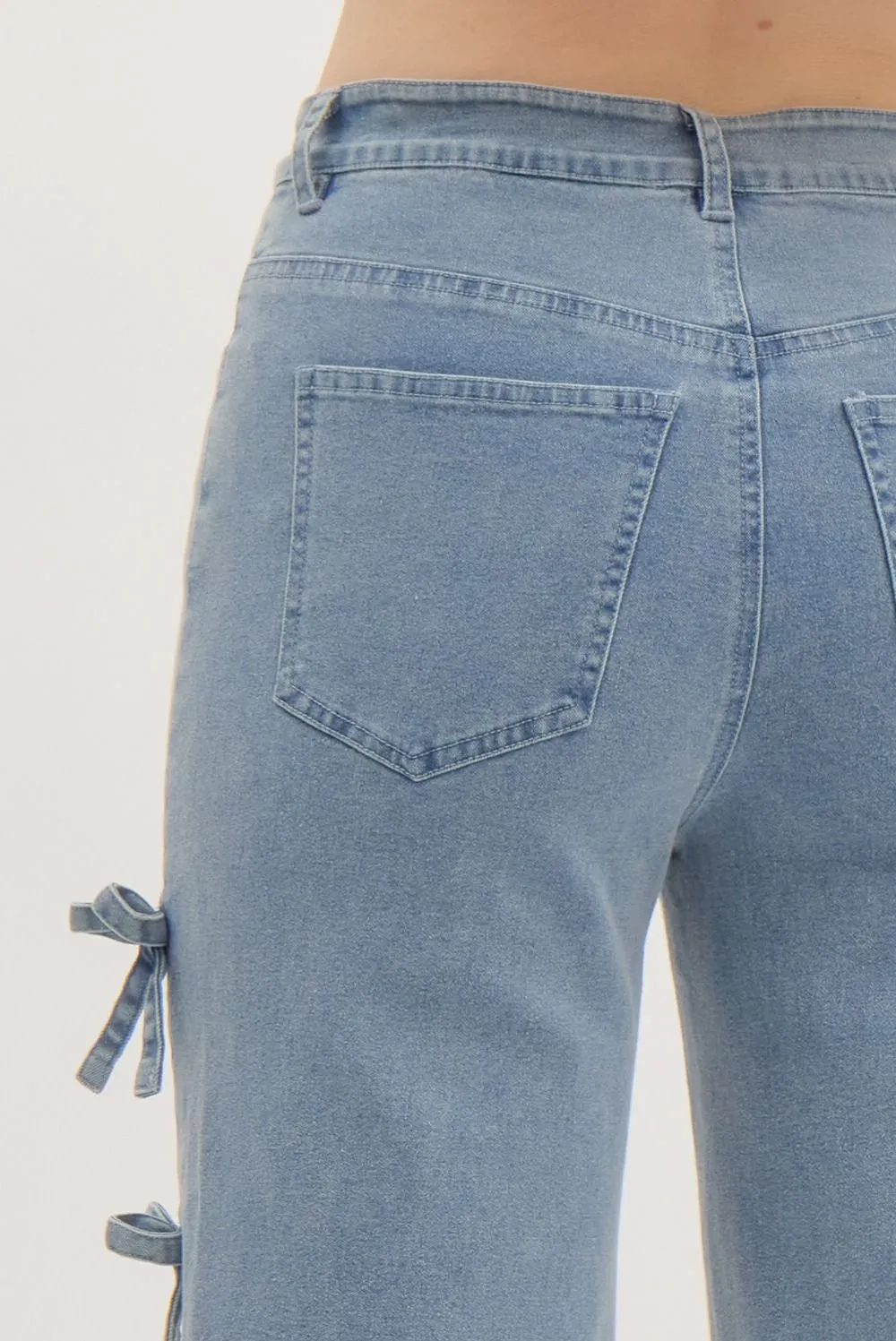 Denim Bow Cropped Jeans