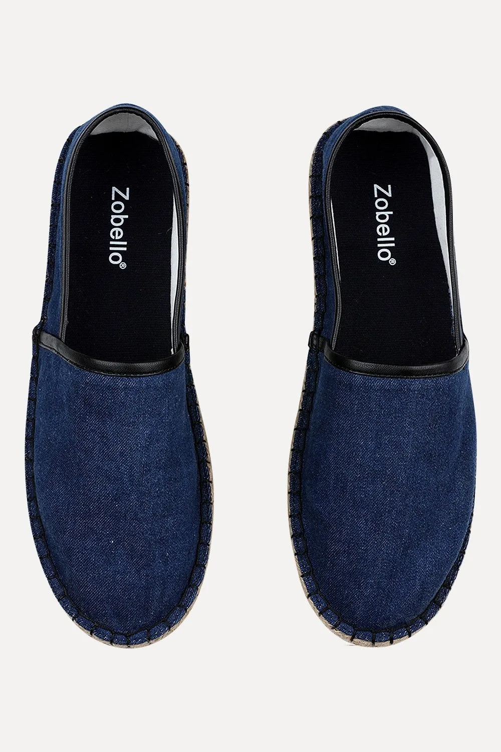 Denim Espadrilles with PU Binding