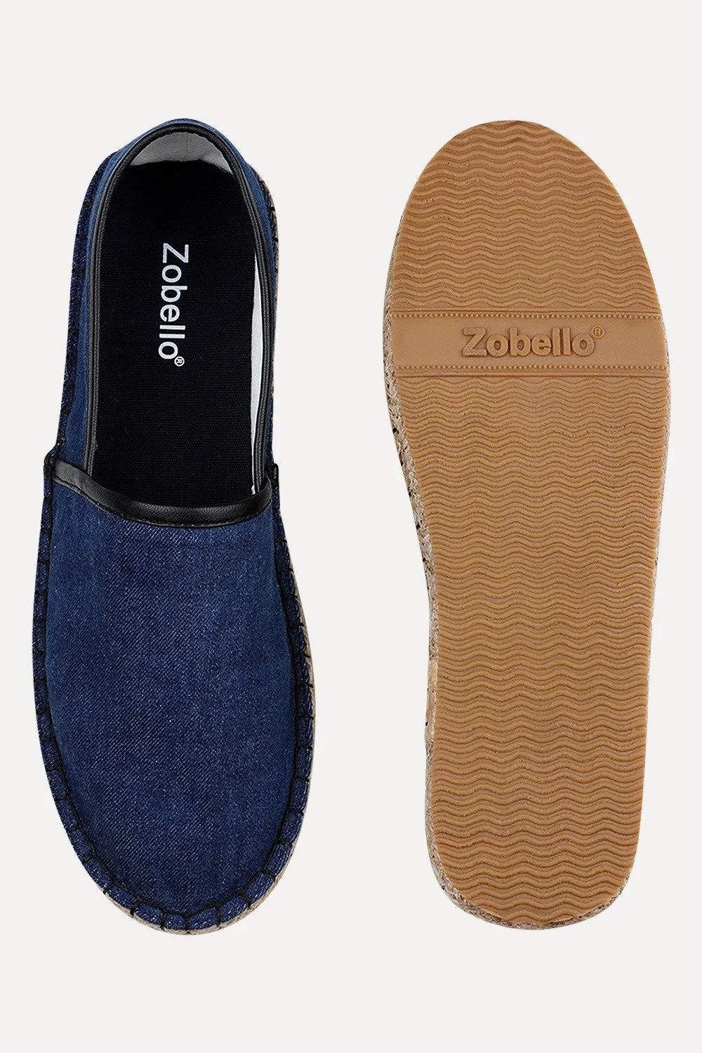 Denim Espadrilles with PU Binding