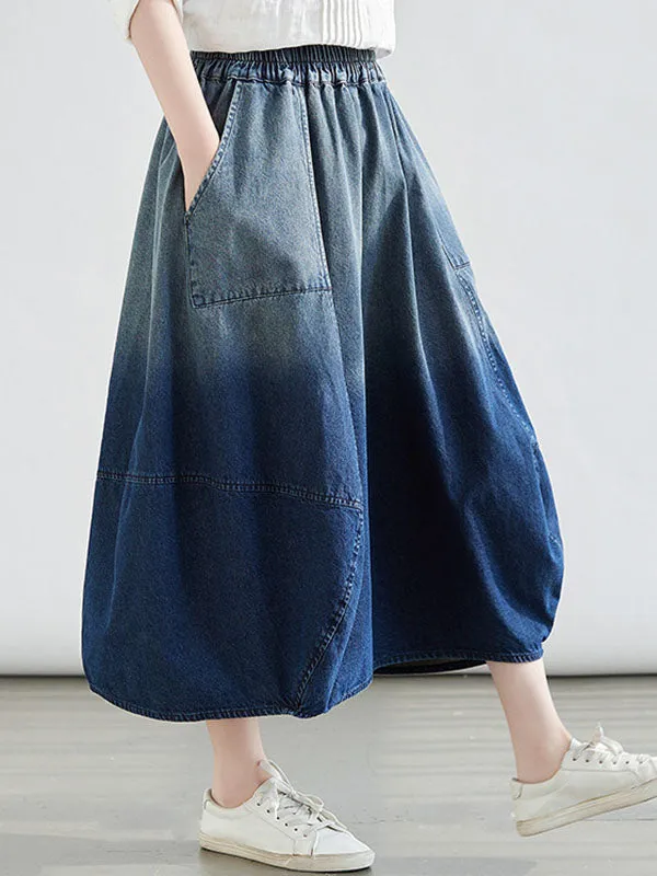 Elasticity Gradient Loose Skirts