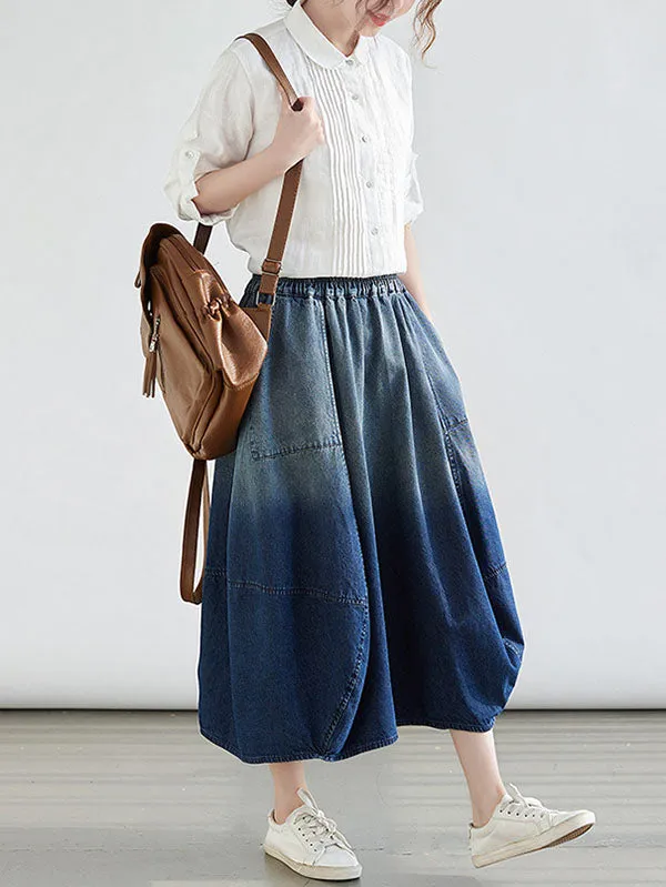 Elasticity Gradient Loose Skirts