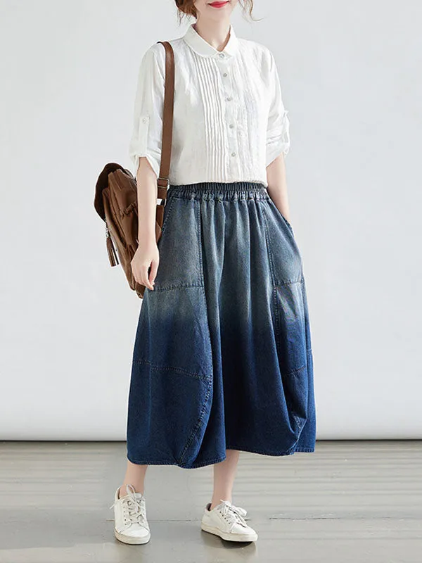 Elasticity Gradient Loose Skirts