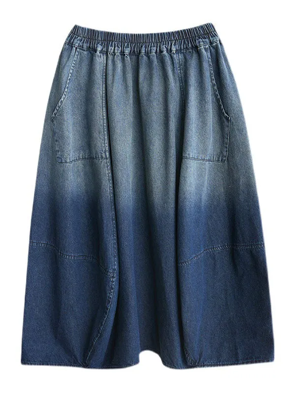 Elasticity Gradient Loose Skirts