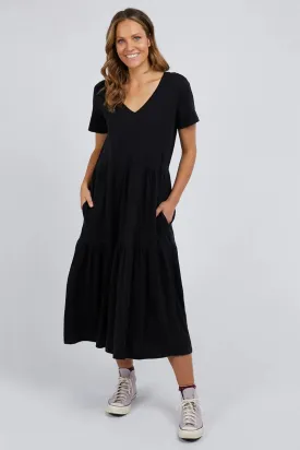 Elm - Gigi Tiered Midi Dress - Black