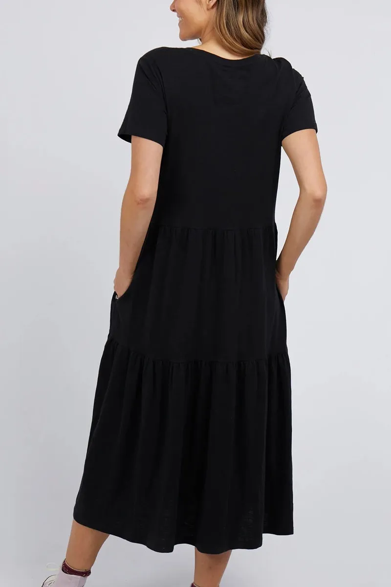 Elm - Gigi Tiered Midi Dress - Black