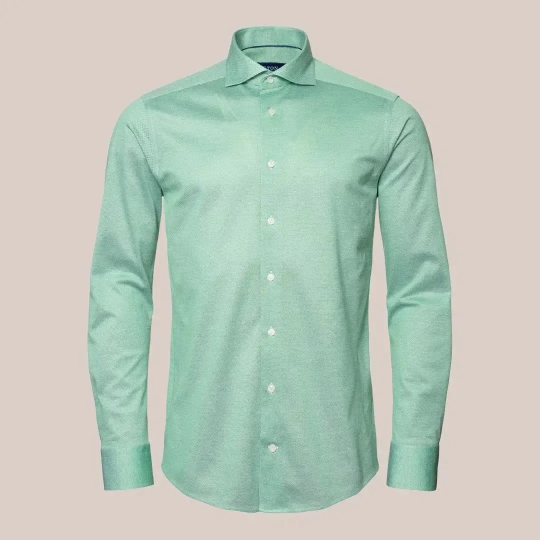 Eton Regular Fit Knitted  Shirt Light Green