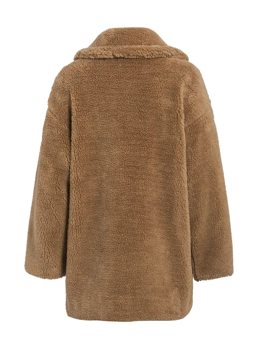 Faux Fur Coat - Brown