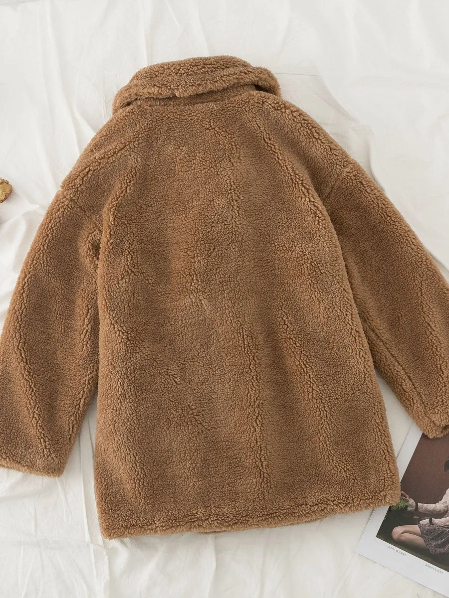 Faux Fur Coat - Brown
