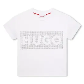 Hugo Kids Girls Short Sleeve T-Shirt - White