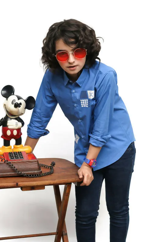 KID'S LIGHT BLUE CASUAL SHIRT