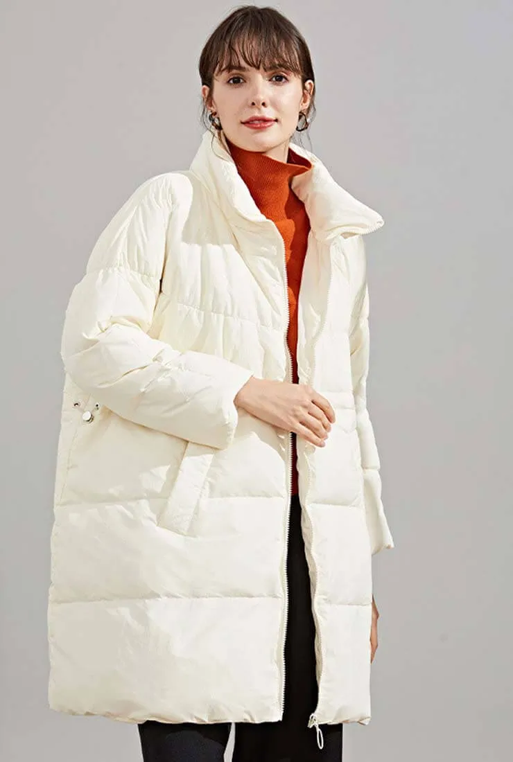 Loose Mid-Length Down Bubble Coat