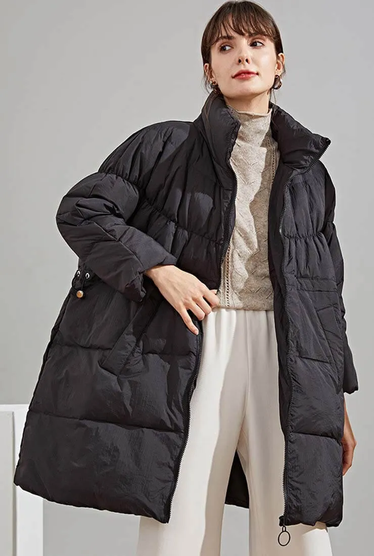 Loose Mid-Length Down Bubble Coat