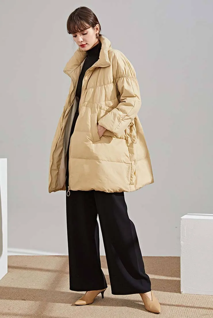 Loose Mid-Length Down Bubble Coat