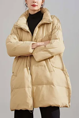 Loose Mid-Length Down Bubble Coat